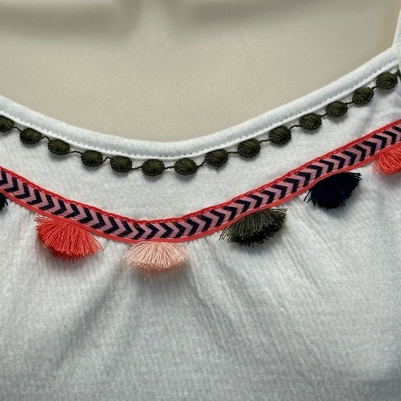 Epic Threads Sleeveless Tassel Detail Spaghetti Strap Tank Top - Ivory - Picture 3 of 7